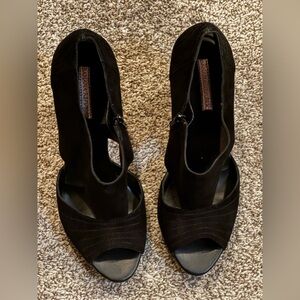 Banana Republic Black Suede Open-Toe High Heels